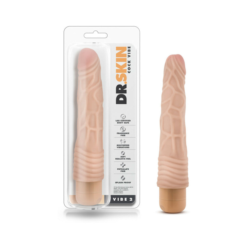 Dr. Skin Vibe 2 Realistic 9 inches Vibrating Dildo Beige