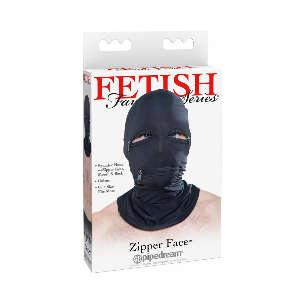 Fetish Fantasy Series Zipper Face Hood Black