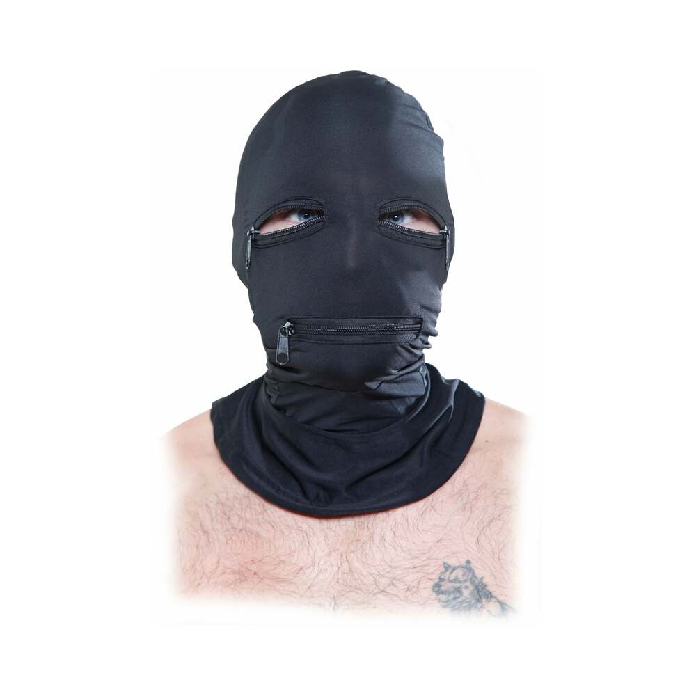 Fetish Fantasy Series Zipper Face Hood Black