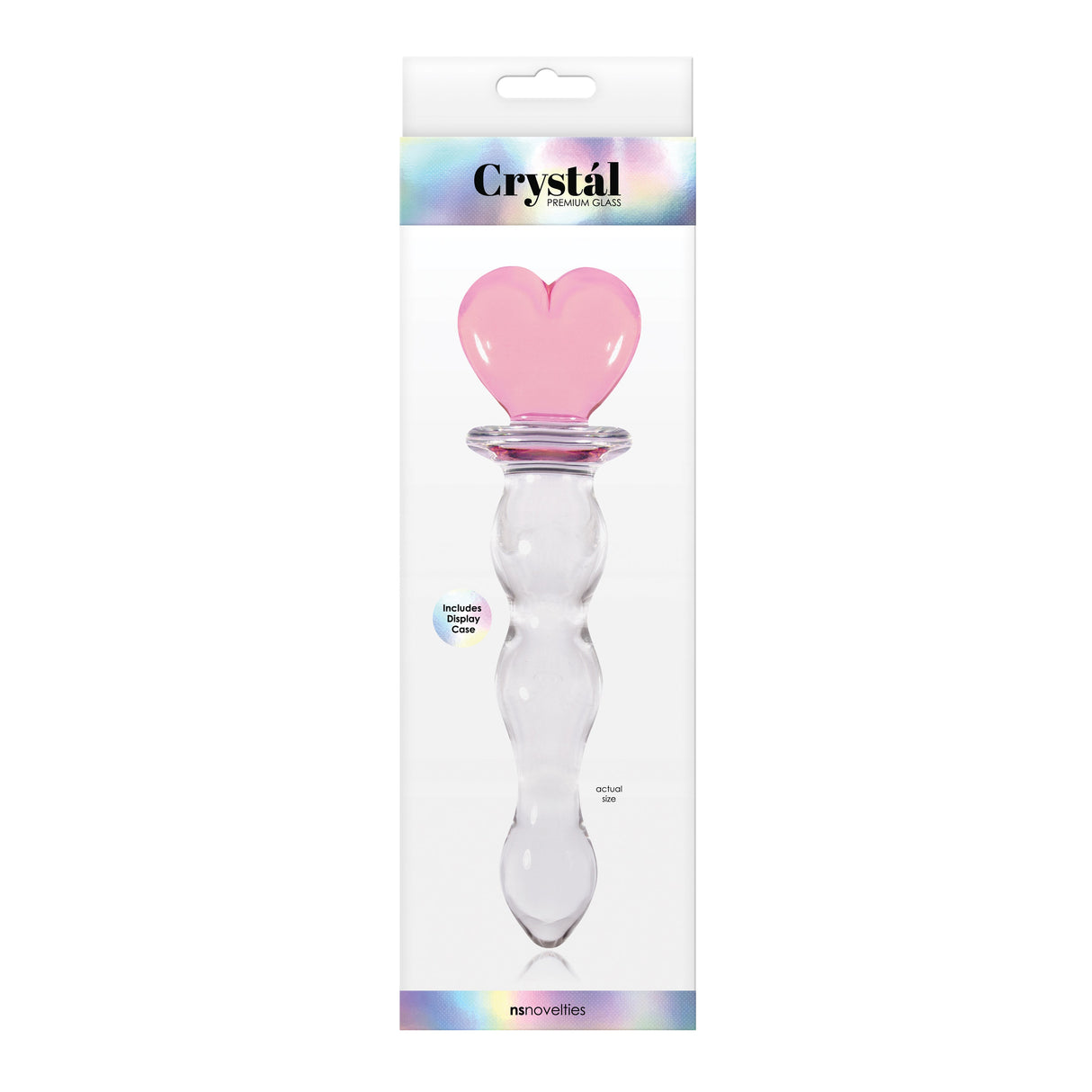 Crystal Heart of Glass 6 inches Glass Dildo Pink/Clear