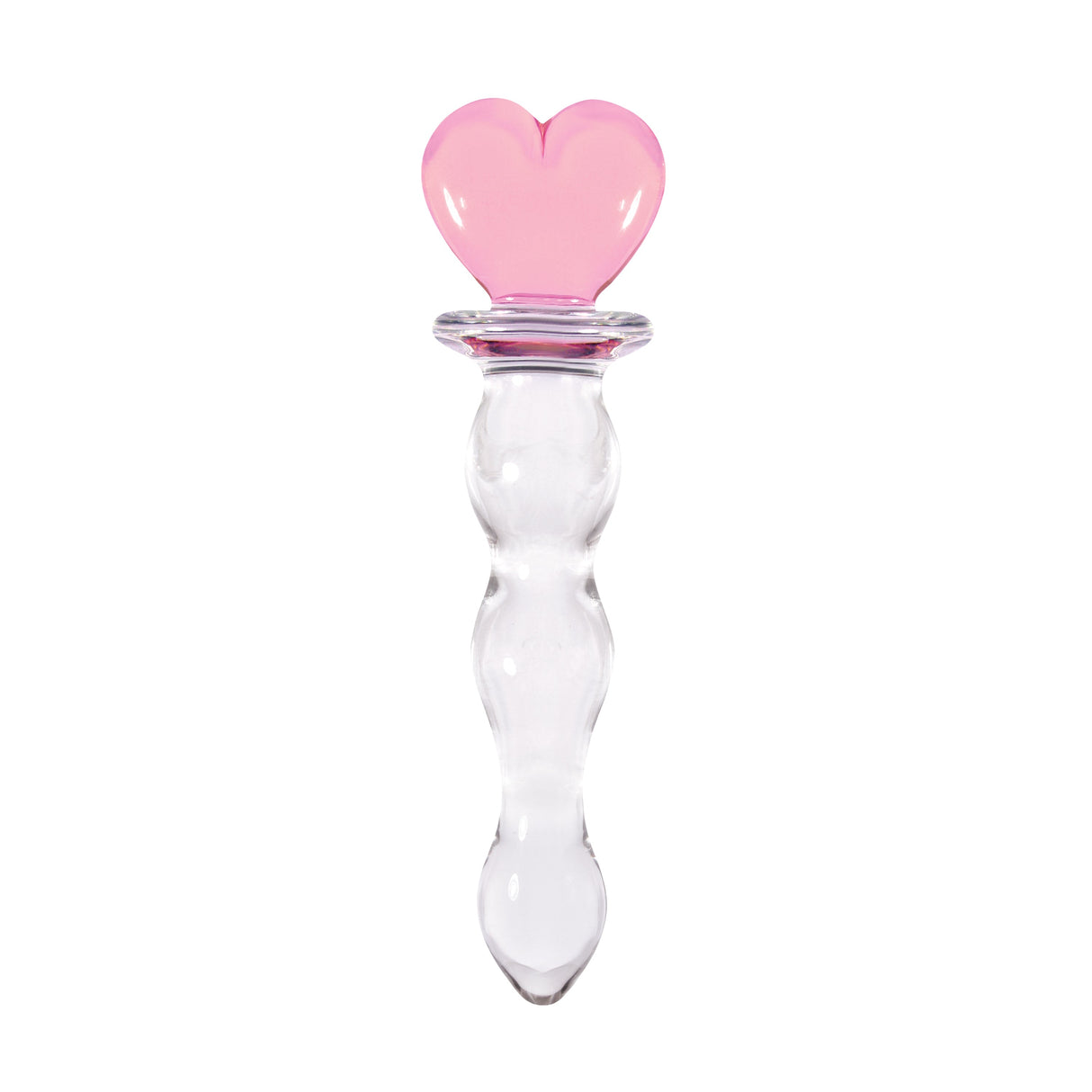 Crystal Heart of Glass 6 inches Glass Dildo Pink/Clear