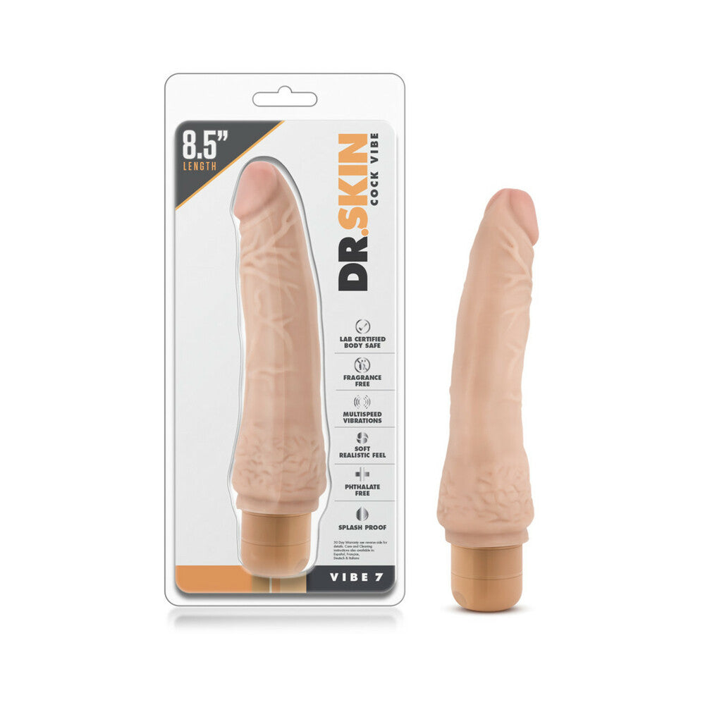 Dr. Skin Vibe 7 Realistic 8.5 inches Vibrating Dildo Beige