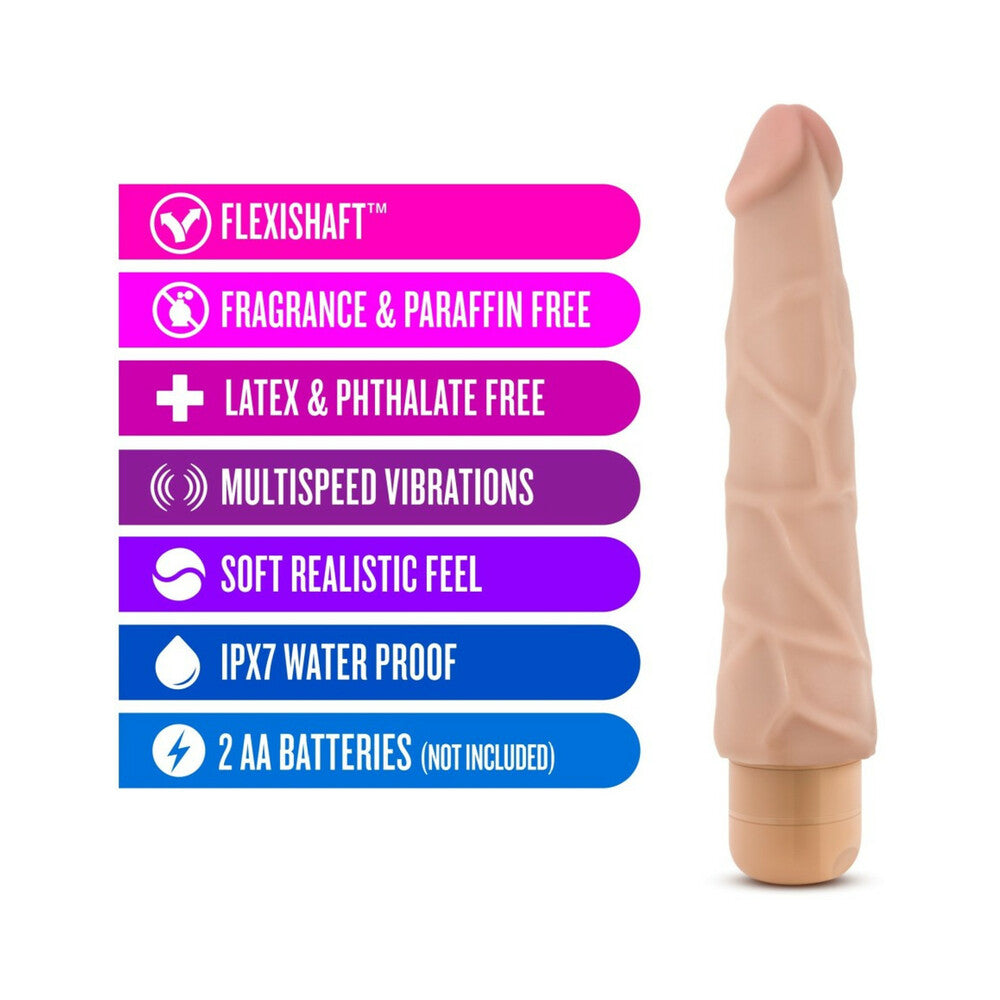 Dr. Skin Vibe 1 Realistic 9 inches Vibrating Dildo Beige