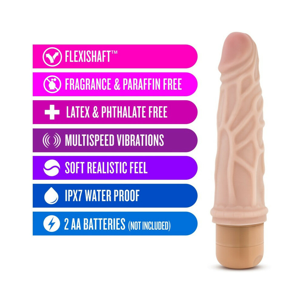 Dr. Skin Vibe 3 Realistic 7.25 inches Vibrating Dildo Beige