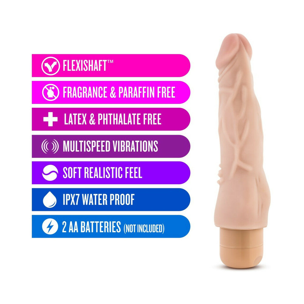 Dr. Skin Vibe 4 Realistic 8 inches Vibrating Dildo Beige