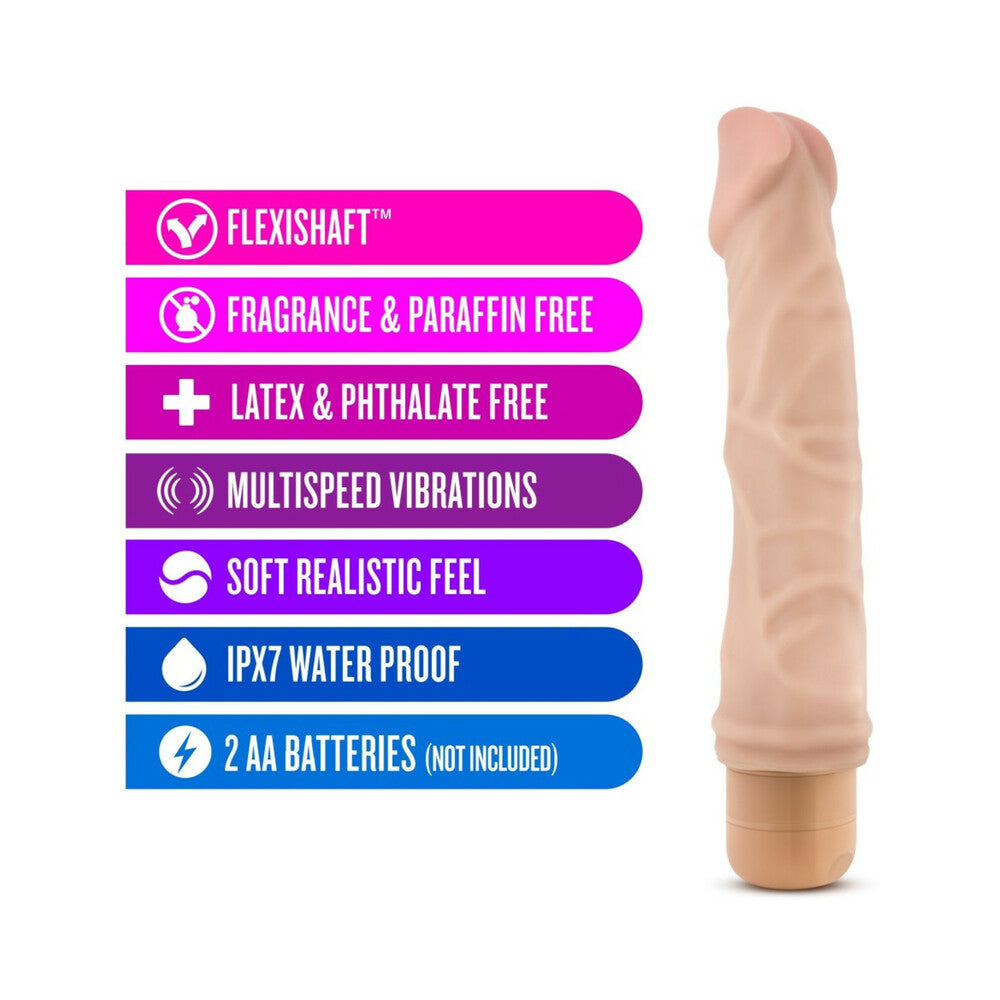Dr. Skin Vibe 6 Realistic 8.75 inches Vibrating Dildo Beige