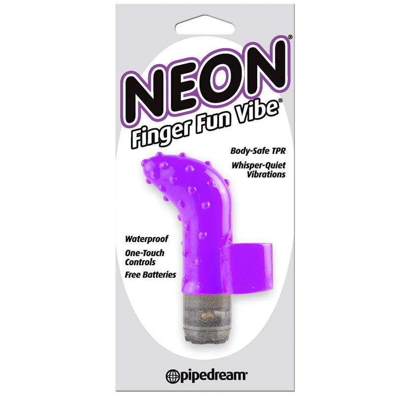 Neon Finger Fun Vibe Textured Finger Vibrator Purple