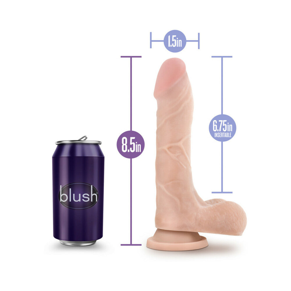 Au Naturel Mister Perfect 8.5 inches Posable Dual Density Dildo with Balls Beige