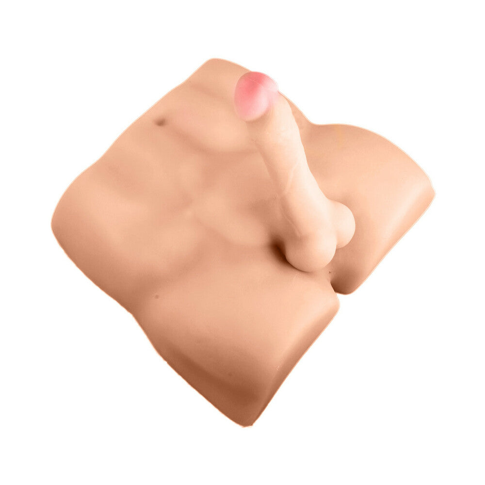 X5 Men Rough Rider Pleasure Doll Anal Masturbator with 7.5 inches Dildo Beige