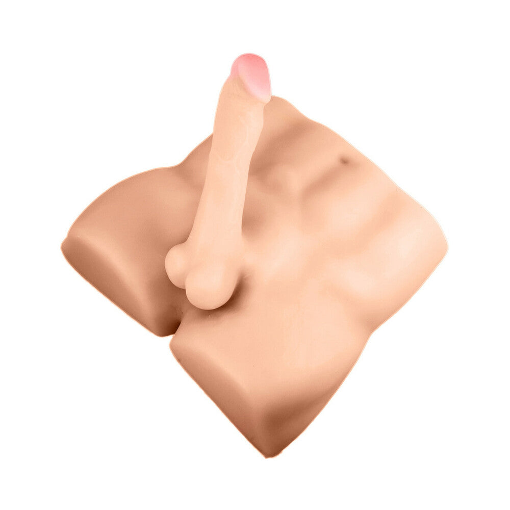 X5 Men Rough Rider Pleasure Doll Anal Masturbator with 7.5 inches Dildo Beige