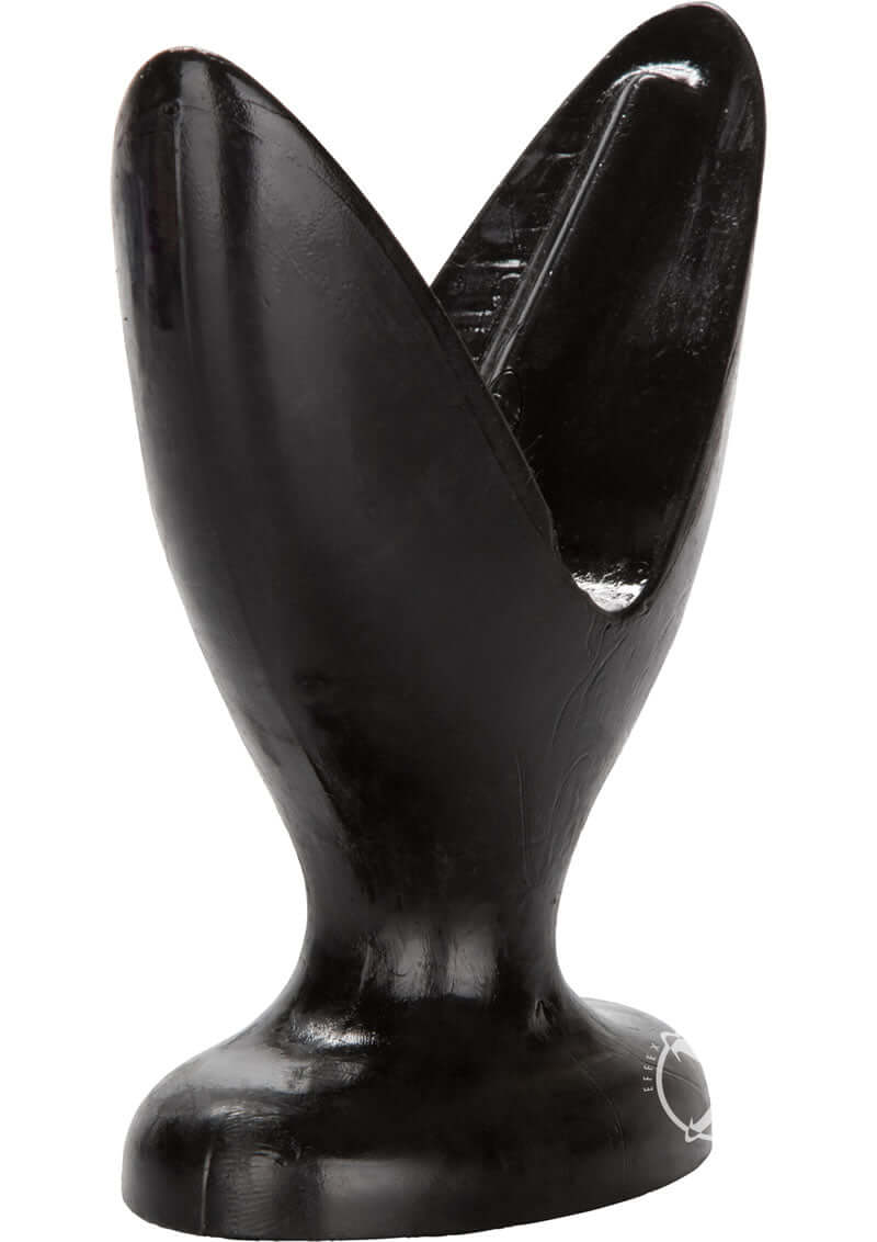 COLT Expander Plug Butt Plug Large Black displayed, showcasing its flared design and interlocking structure.