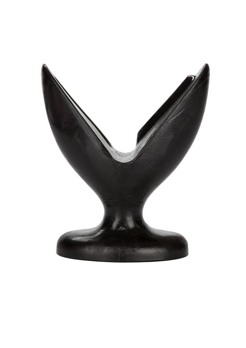 COLT Expander Plug Butt Plug Large Black showcasing its unique flared design for secure fit and easy use.
