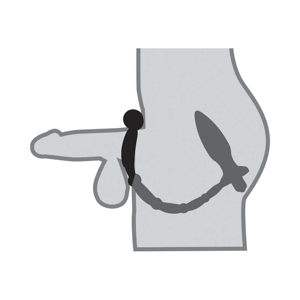 Anal Fantasy Collection Vibrating Silicone Ass-Kicker With Cockring Black