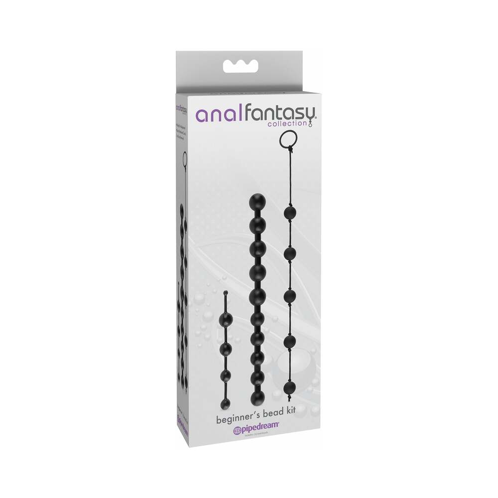 Anal Fantasy Collection 3-Piece Silicone Beginner's Bead Kit Black
