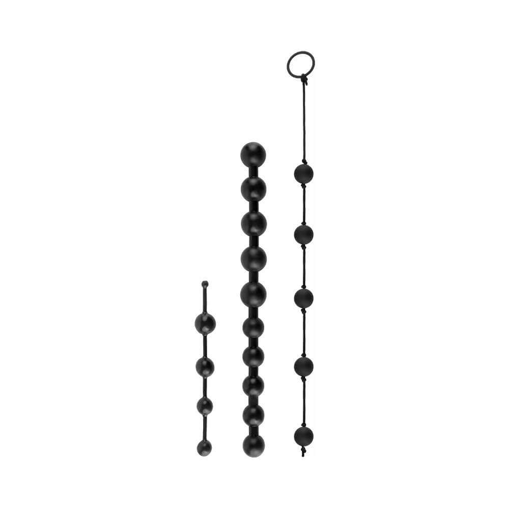 Anal Fantasy Collection 3-Piece Silicone Beginner's Bead Kit Black