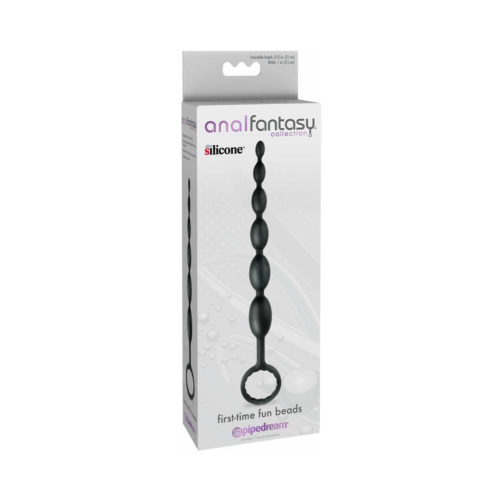 Anal Fantasy Collection Silicone First-Time Fun Beads Black