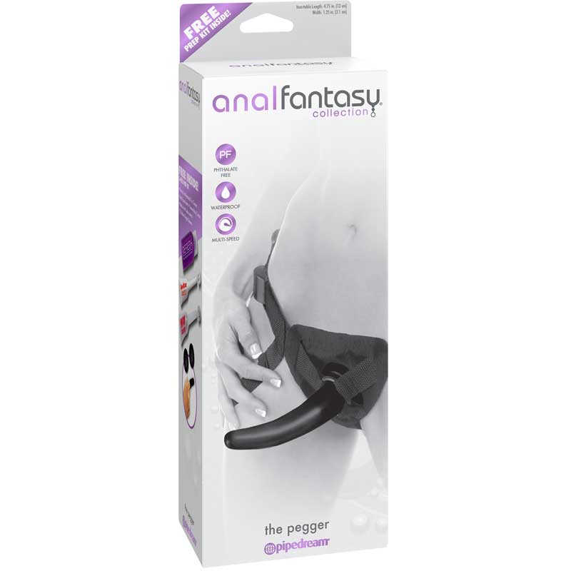 Anal Fantasy Collection The Pegger 5 in. Dildo & Adjustable Strap-On Harness Set Black