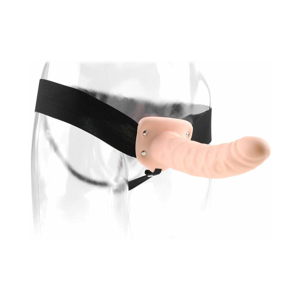 Fetish Fantasy Series 8 inches Hollow Strap-On Beige/Black