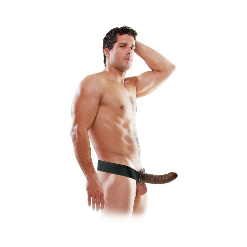 Fetish Fantasy Series 8 inches Hollow Strap-On Brown/Black