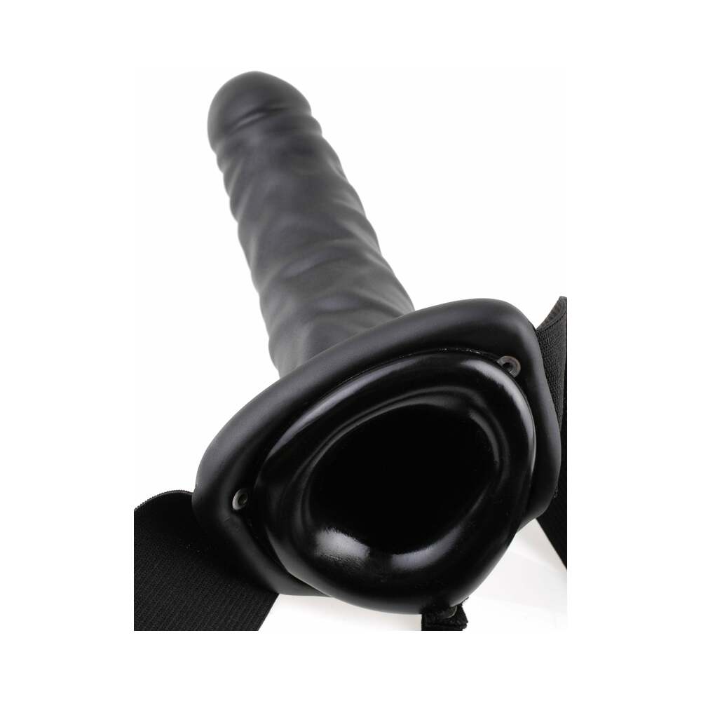 Fetish Fantasy Series 8 inches Vibrating Hollow Strap-On Black