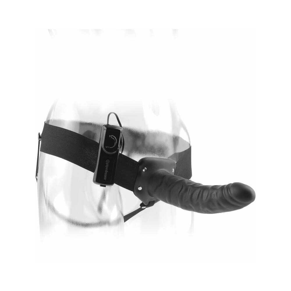 Fetish Fantasy Series 8 inches Vibrating Hollow Strap-On Black