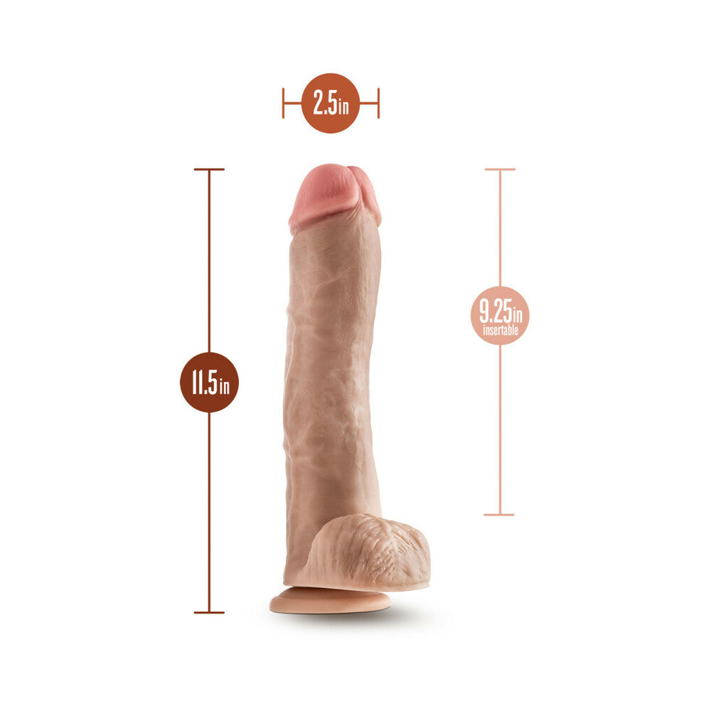 Hung Rider Hammer Realistic 11.5 inches Dildo with Balls Beige