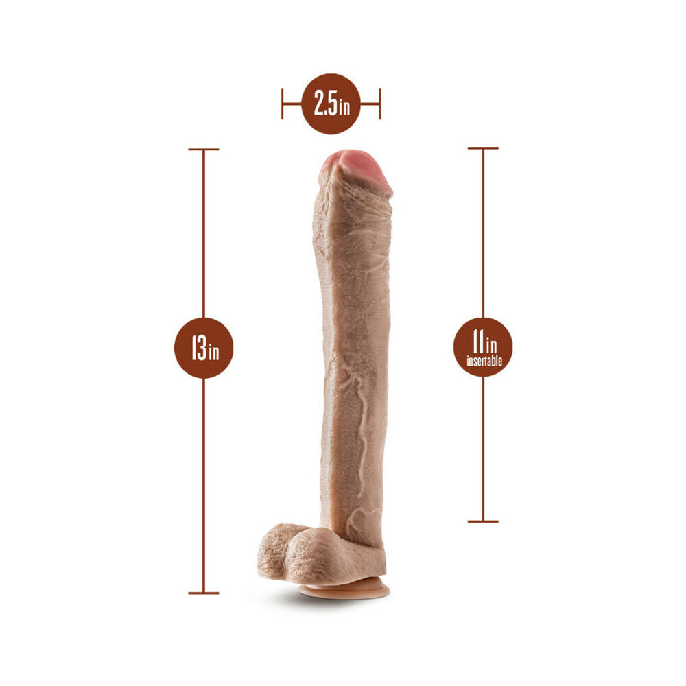Hung Rider Lil John Realistic 13 inches Dildo with Balls Beige