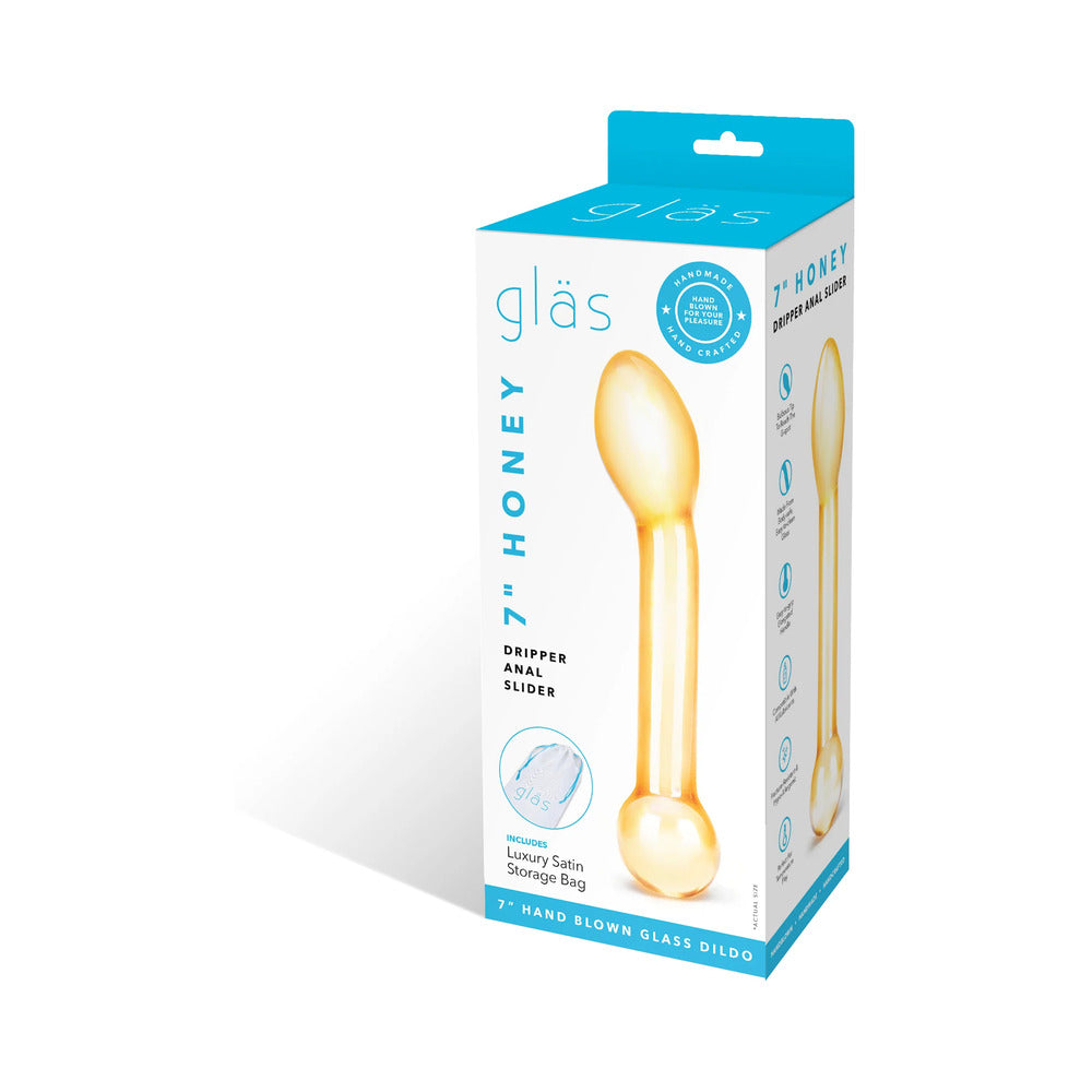 Glas 7 inches Honey Dripper Anal Slider Prostate Stimulating Glass Dildo