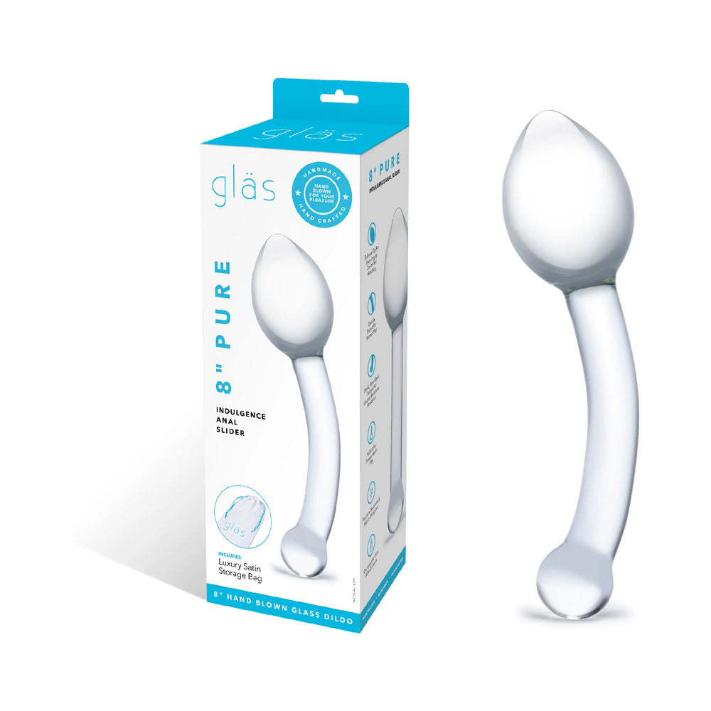 Glas 8 inches Pure Indulgence Anal Slider Prostate Stimulating Glass Dildo