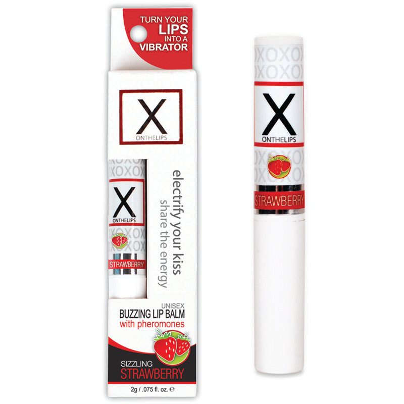 X on the Lips Strawberry Scent Buzzing Lip Balm w/Pheromones 0.075 fl oz