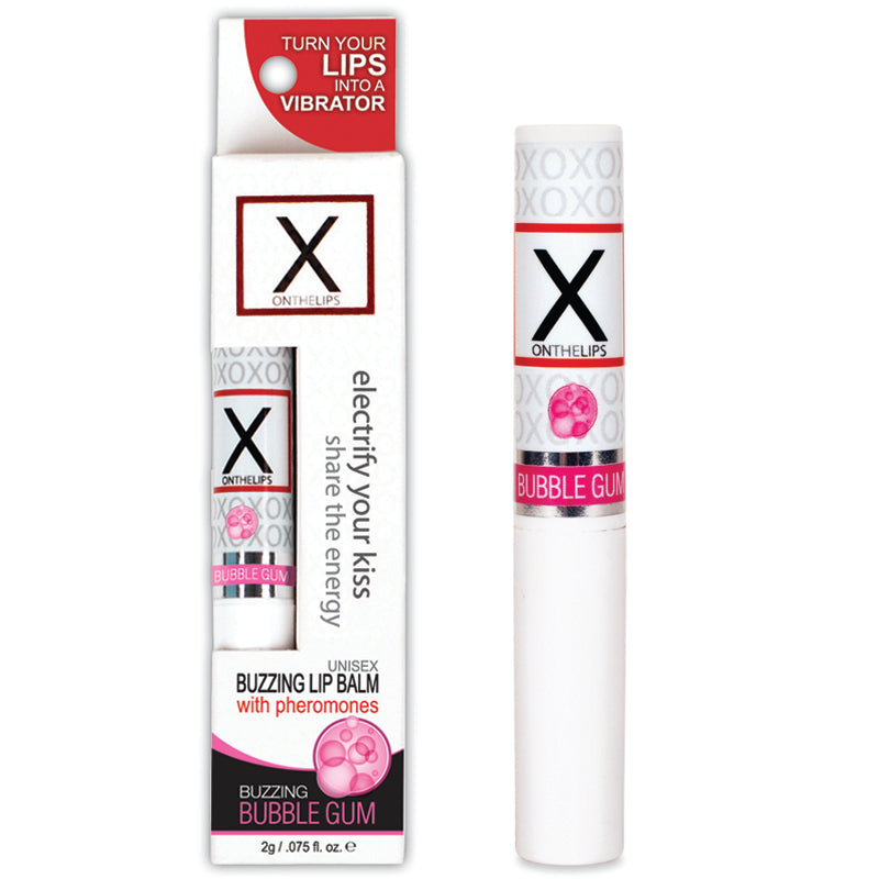 X on the Lips Bubble Gum Scent Buzzing Lip Balm w/Pheromones 0.075 fl oz