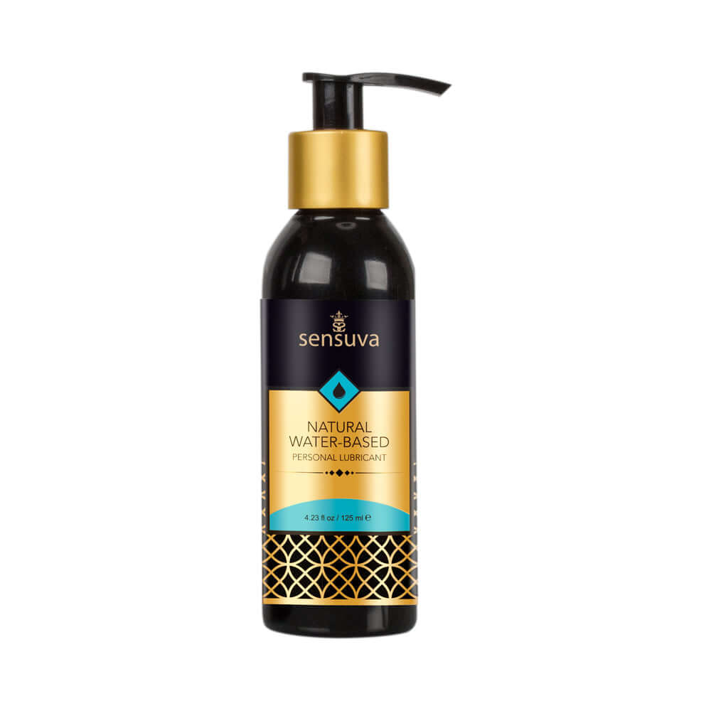 Sensuva Natural Water-Based Personal Moisturizer 4.2 Oz bottle with pump for intimate hydration and comfort.
