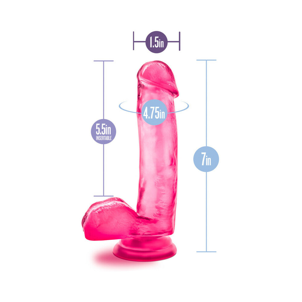 B Yours Sweet 'n Hard 1 Realistic 7 inches Dildo with Balls Pink