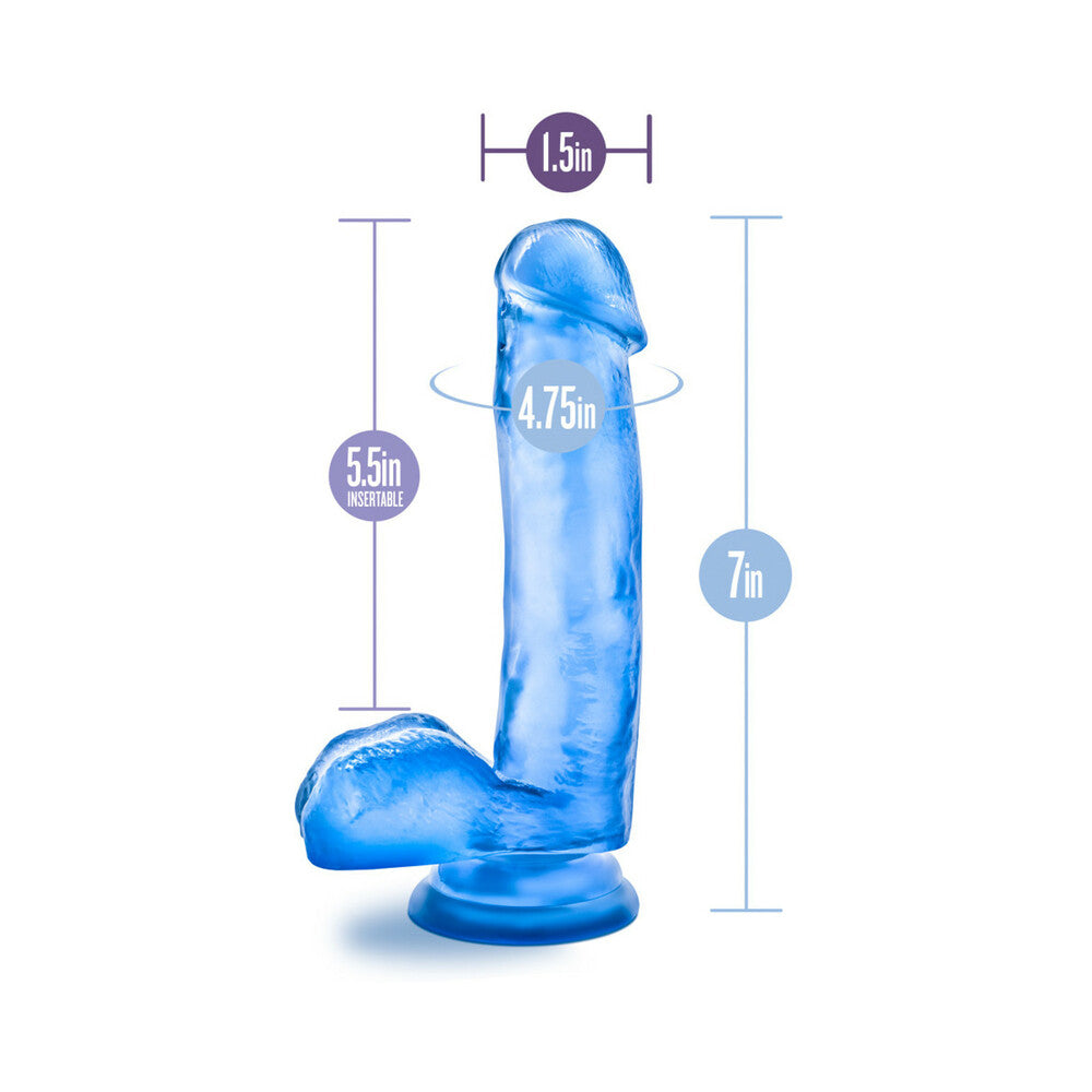 B Yours Sweet 'n Hard 1 Realistic 7 inches Dildo with Balls Blue