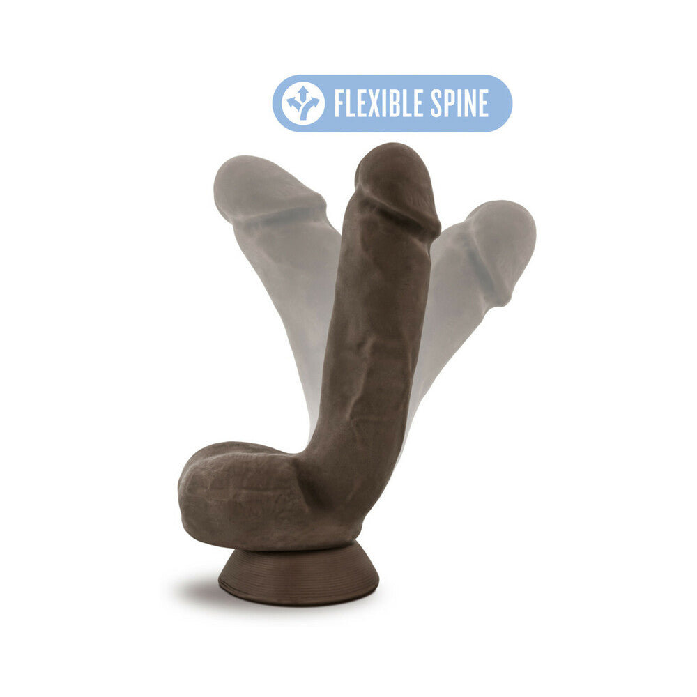 Au Naturel Jerome 8.5 inches Posable Dual Density Dildo with Balls Brown