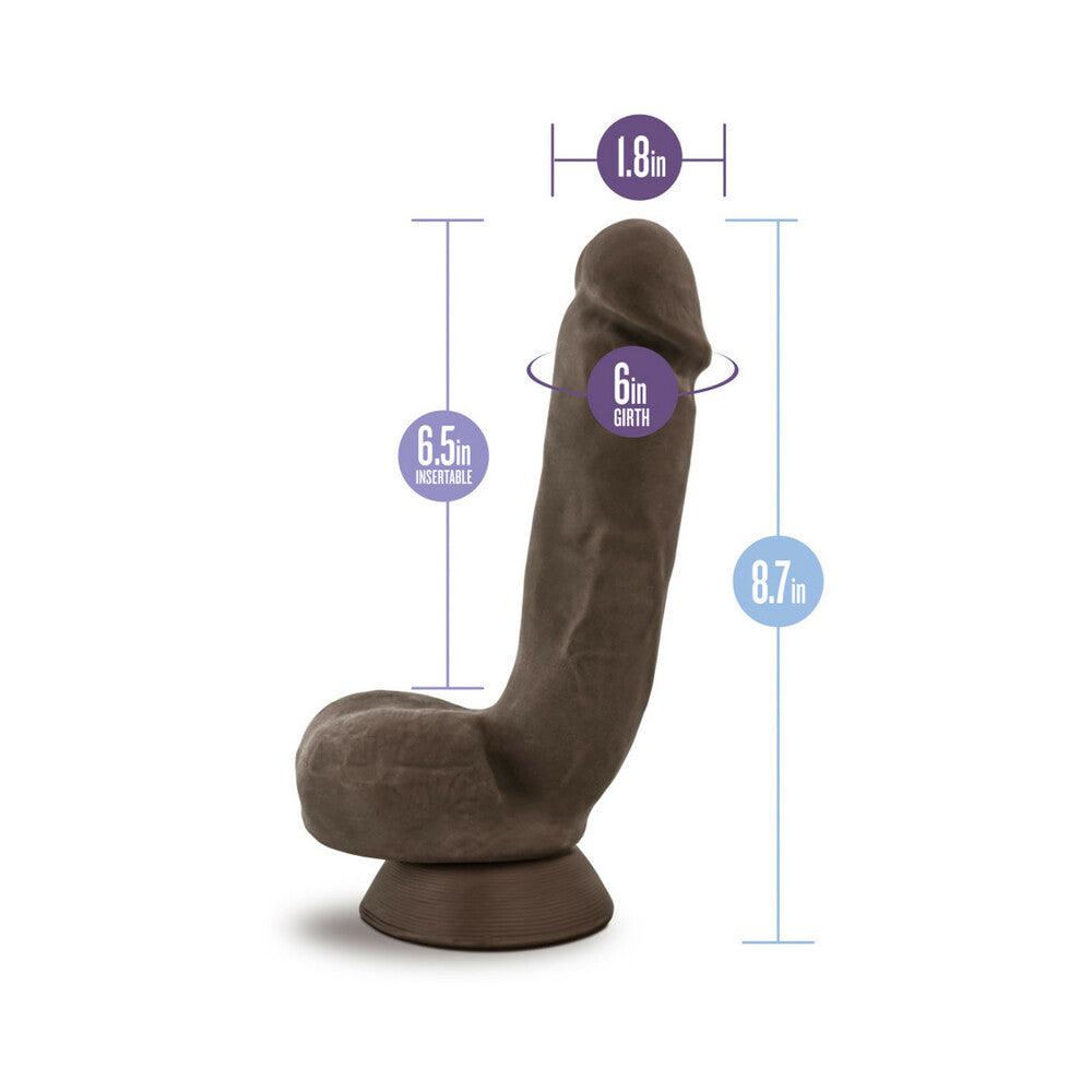 Au Naturel Jerome 8.5 inches Posable Dual Density Dildo with Balls Brown