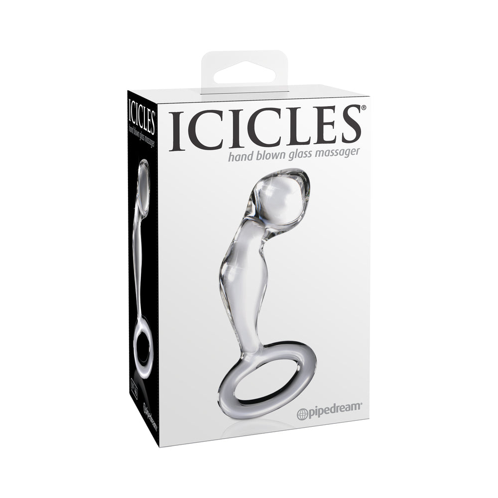 Icicles No. 46 Glass Prostate Massager 3.5 inches Clear