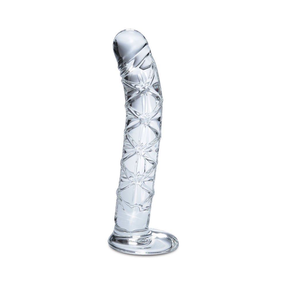 Icicles No. 60 Curved Ribbed 6.5 inches Glass Dildo Clear