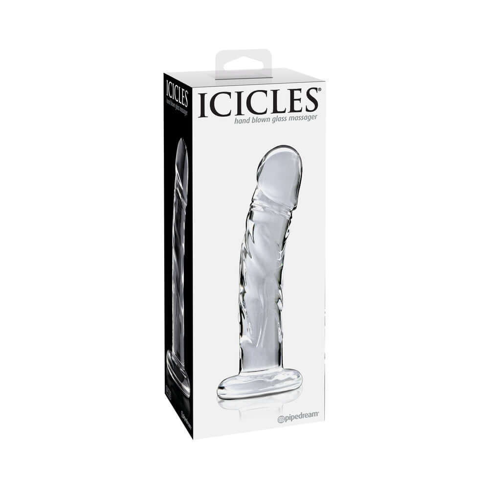 Icicles No. 62 Curved Realistic 6.5 inches Glass Dildo Clear
