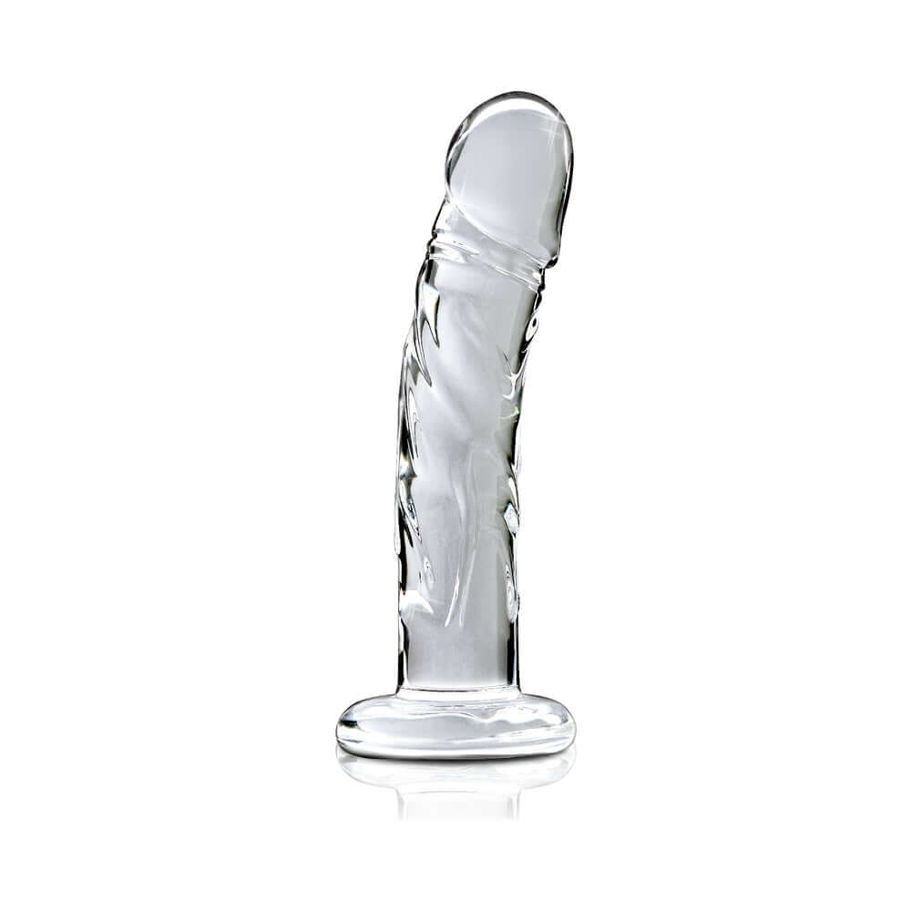 Icicles No. 62 Curved Realistic 6.5 inches Glass Dildo Clear