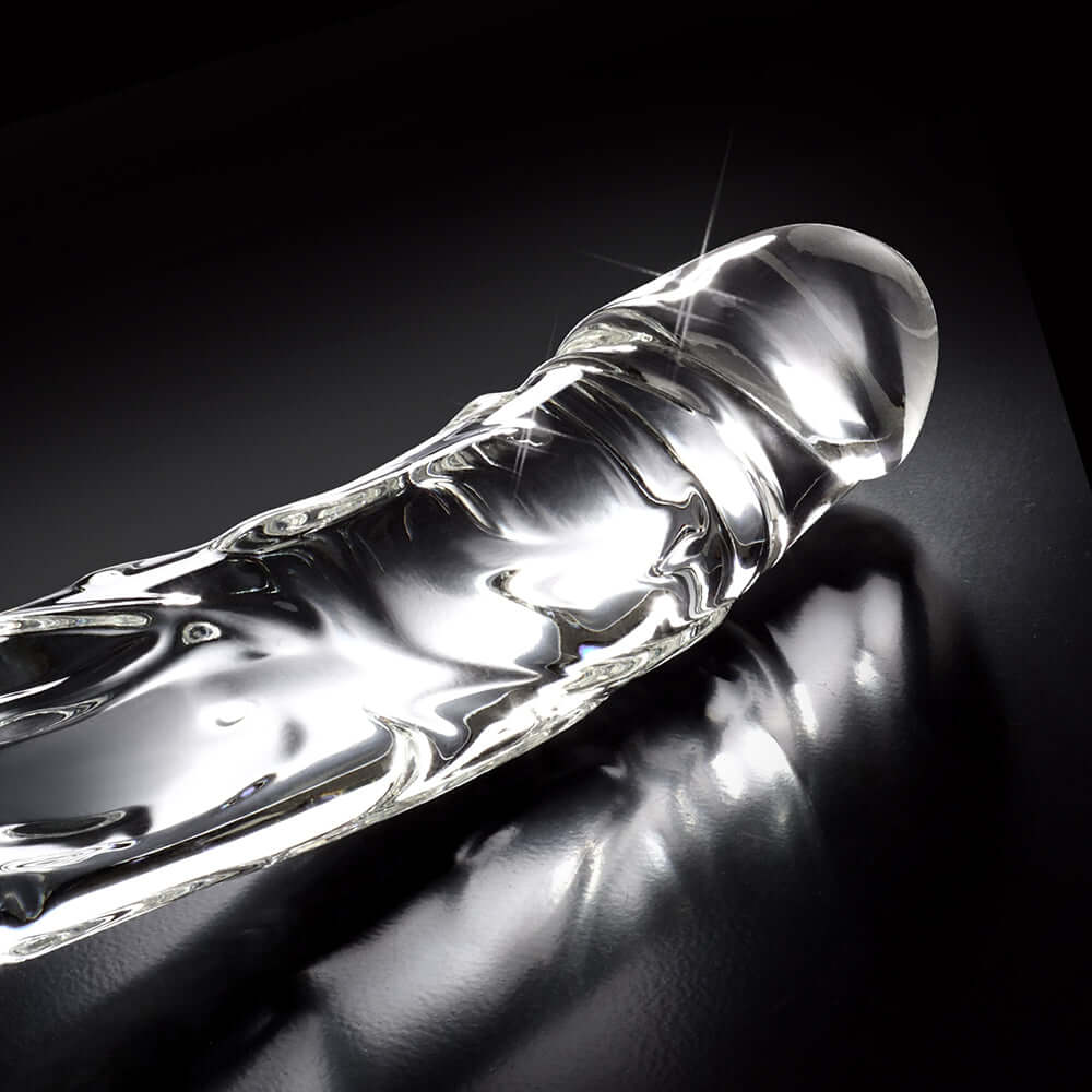 Icicles No. 62 Curved Realistic 6.5 inches Glass Dildo Clear