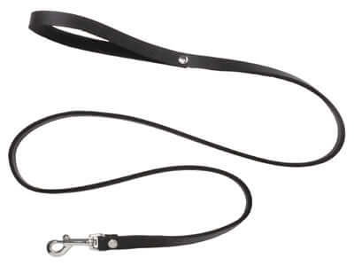 Spartacus Leather Leash 4 Feet Black showcasing high-quality leather for bondage and role-playing.
