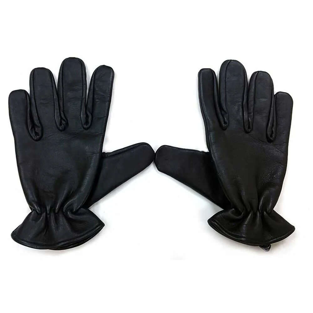 Rouge Vampire Leather Gloves Black Large displayed, featuring a premium leather design, elasticated wrist, and durable construction.