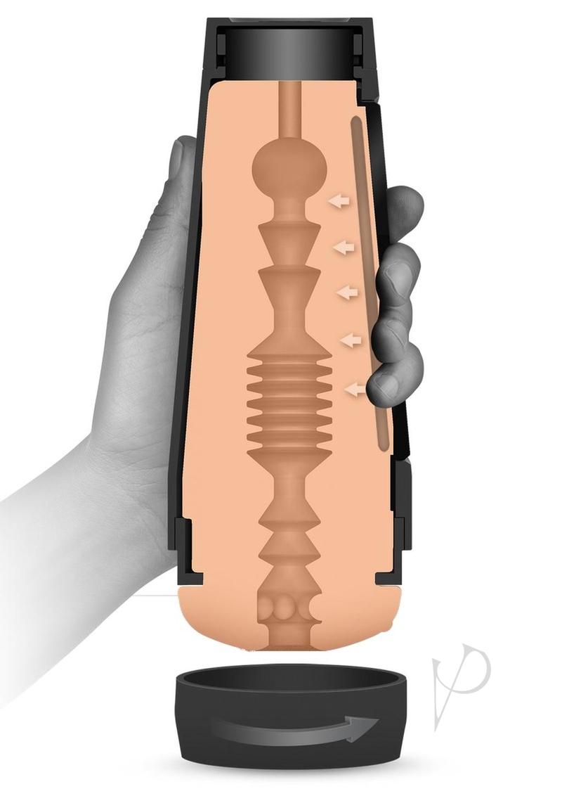 Main Squeeze Vicky Vette Ultraskyn Masturbator Pussy Vanilla detailed view of internal design and ergonomic grip.