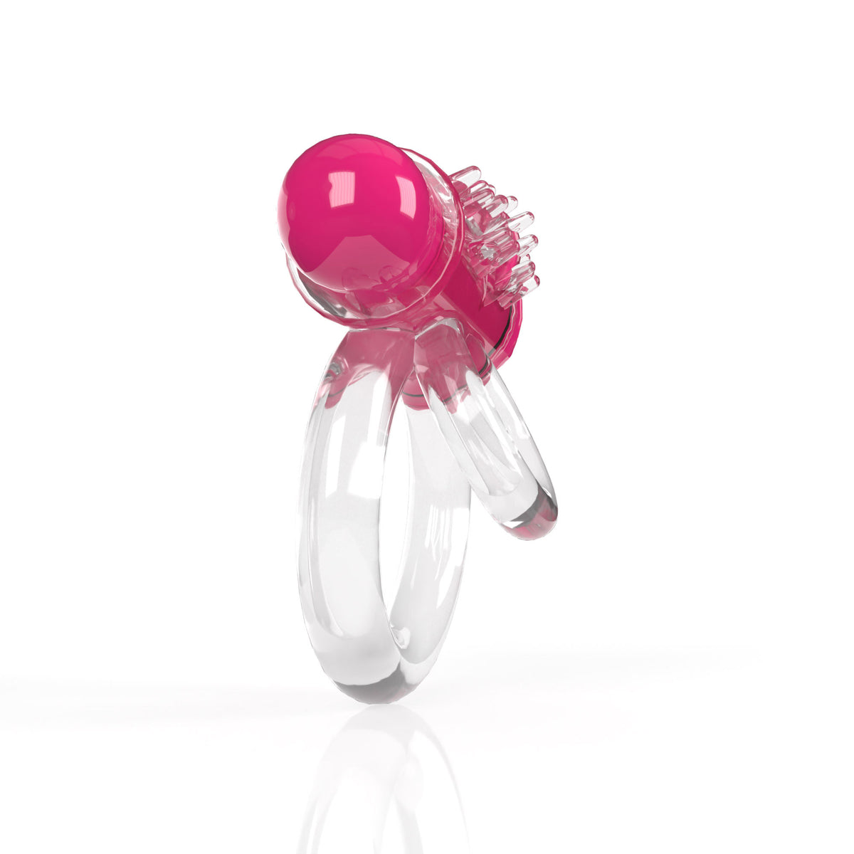 Screaming O 4T DoubleO 6 Vibrating Double Ring Strawberry in pink, with raised pleasure ticklers for maximum stimulation.
