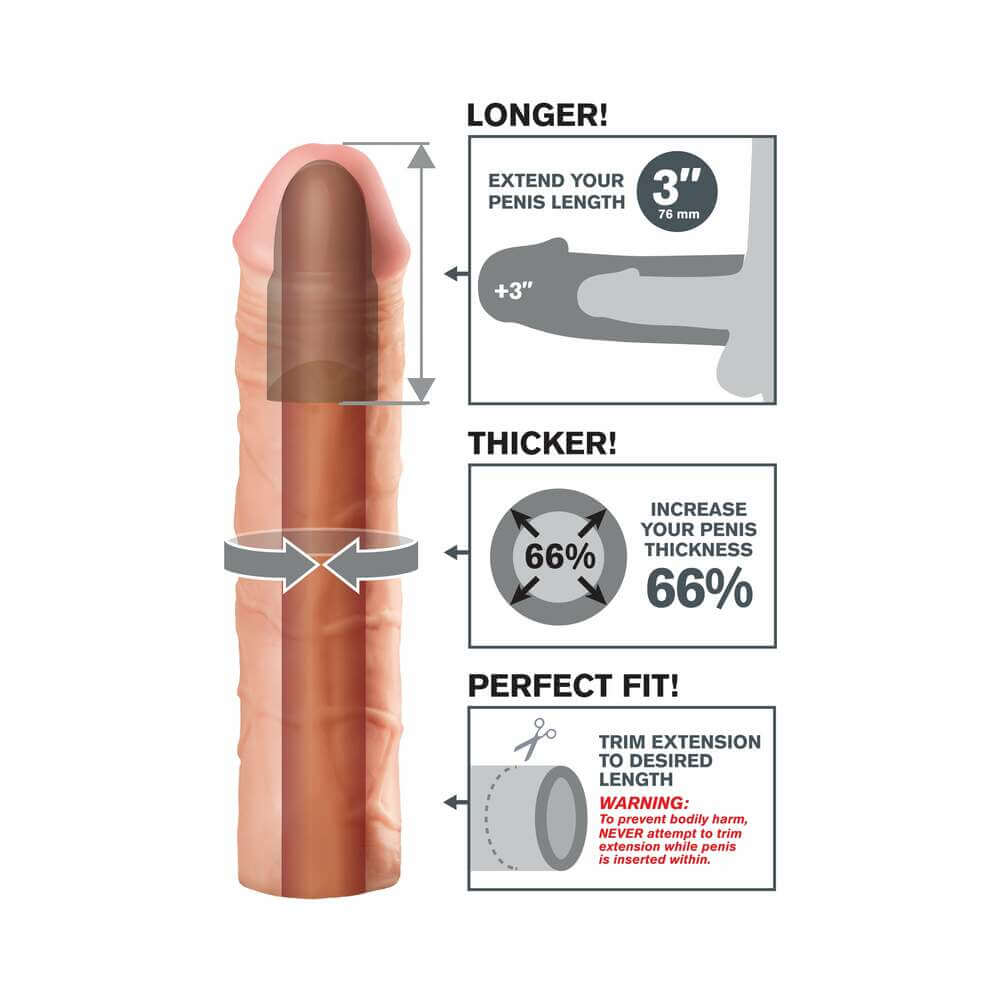 Fantasy X-tensions Mega 3 inches Extension Beige