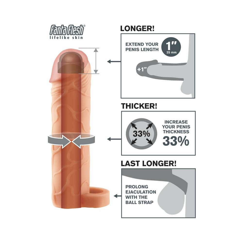 Fantasy X-tensions Perfect 1 inches Extension With Ball Strap Beige