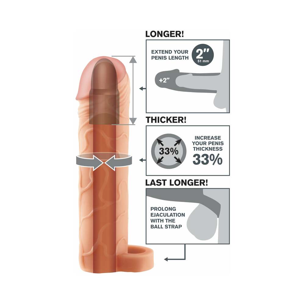 Fantasy X-tensions Perfect 2 inches Extension With Ball Strap Beige