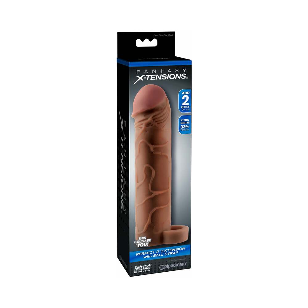 Fantasy X-tensions Perfect 2 inches Extension With Ball Strap Brown