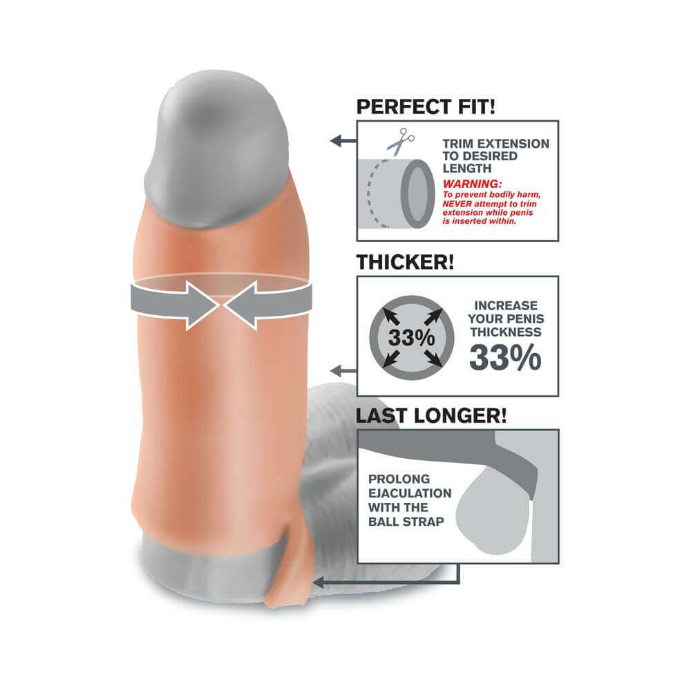 Fantasy X-tensions 7 inches Real Feel Enhancer XL Open-Ended Sling Beige